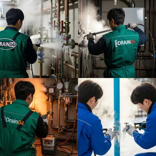 냉동된 수도와 빙결 방지를 위한 해빙 서비스 안내