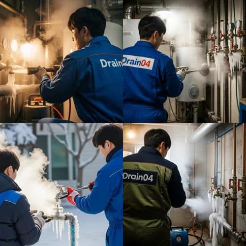 장지동 수도 얼었을때 동파 녹임 해빙 수도 동파 신속하게 녹여