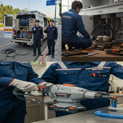 이의동 싱크대 막힘 배수구 광교 카페거리 상가 주방 막힘 해결